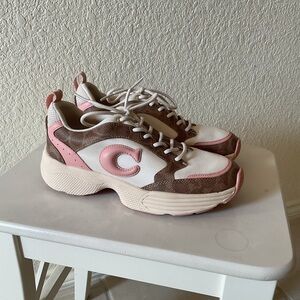 Coach Pink and Brown Women's Sneakers